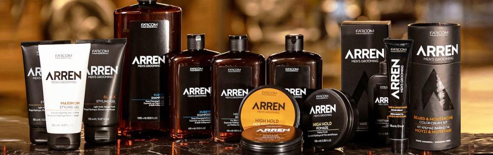 Selection of Arren hair care products for men