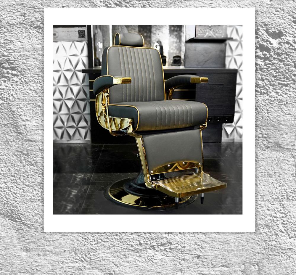 Ambassador barber chair in gold