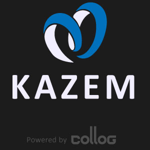 Kazem logo, powered by technology