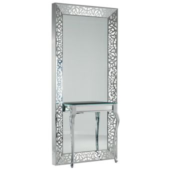 la Scala mirror styling unit with light and table, louise styling unit