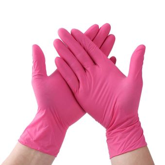hairdressing and beauty pink gloves nitrile powder free KAZEM