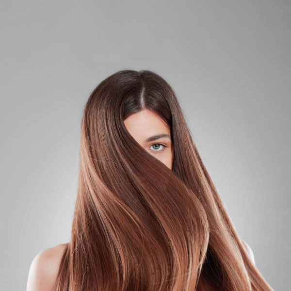 beautiful girl with smooth hair